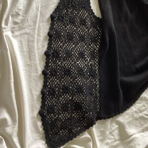 Black Crochet Vest